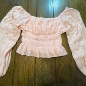 Lucca Couture Light Pink Off-Shoulder Blouse